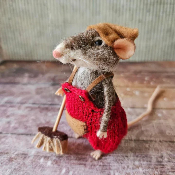 BowLift | Handmade felt mouse | Christmas decoration & gift idea | Needle felted from wool & fabric | Sustainable