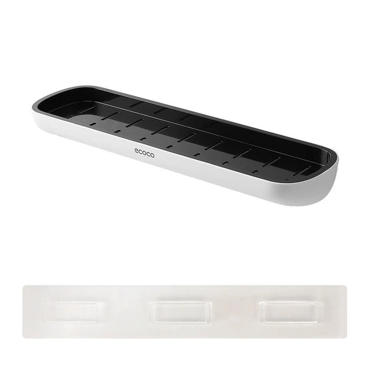 Wall-mounted shower shelf without drilling – With towel holder & drainage holes | Bowlift