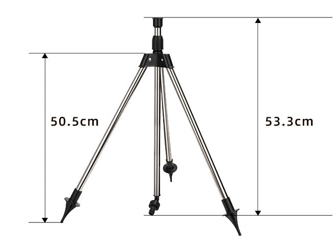 BowLift | Adjustable 360° Garden Sprinkler on Tripod – Stainless Steel Height-Adjustable Lawn Irrigation System