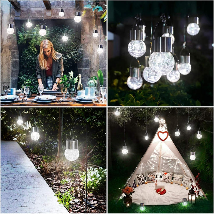 BowLift | Multicolor Crackle Glass Hanging Solar Light