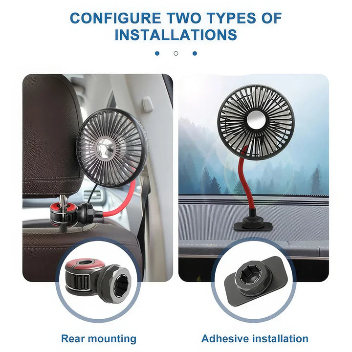 Multidirectional Car Back Seat Fan | Bowlift