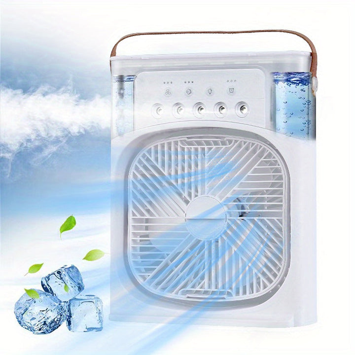 1pc Portable Air Conditioner, Household Small Air Cooler, Hydrocooling Fan, Portable Air Adjustment For Office, 3 Speed Air Cooling Fan Humidifier, 5pcs Humidified Spray Heads For Home Appliances | Bowlift