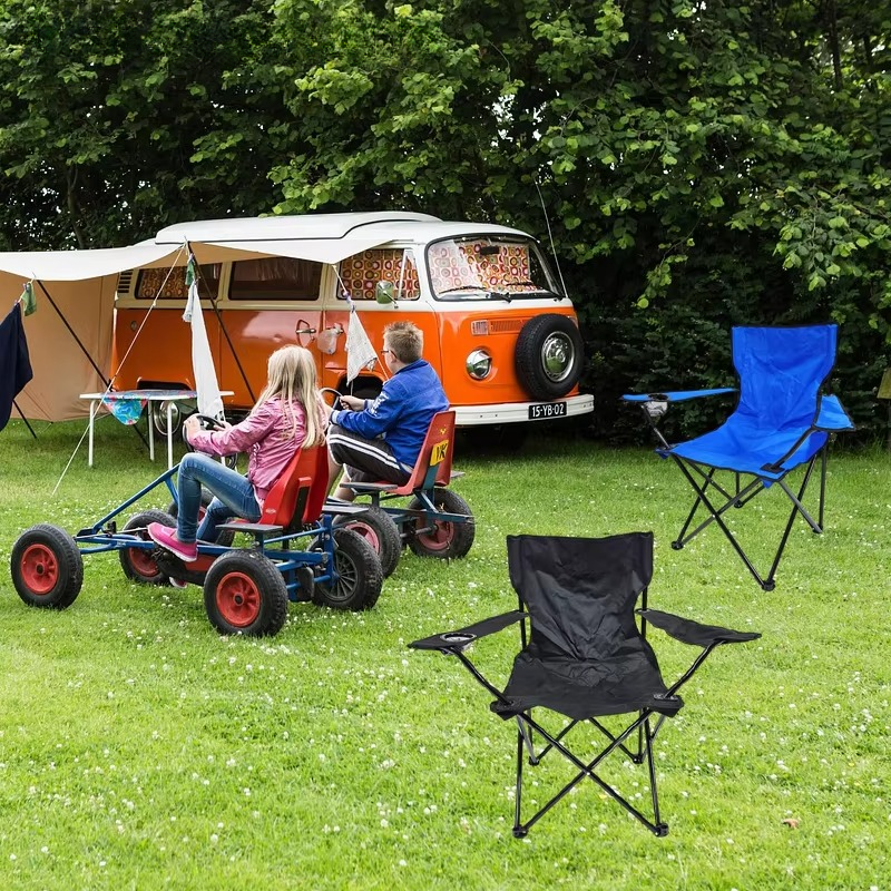 BowLift | Portable Folding Camping Chair with Armrest, Backrest & Cup Holder