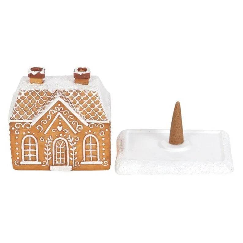 BowLift | Christmas Snow Top Resin Ginger Cake Cottage Incense Burner