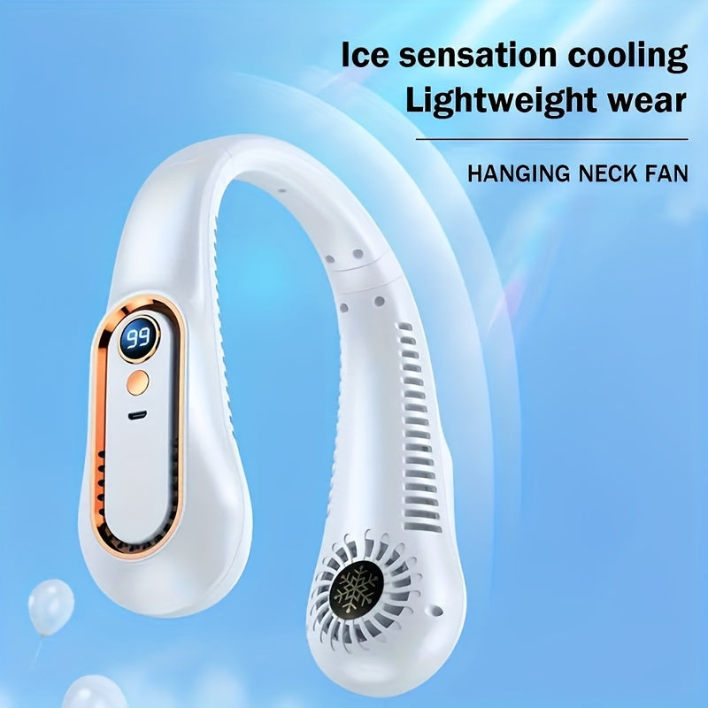 1pc Portable USB Cooler Fan With 5 Speeds And Digital Display - Super Strong Technology And Bladeless Design For Outdoor Use | Bowlift