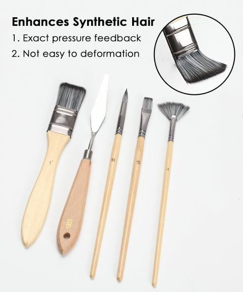 Brush set 24-piece with roll-up case and palette knife | Bowlift