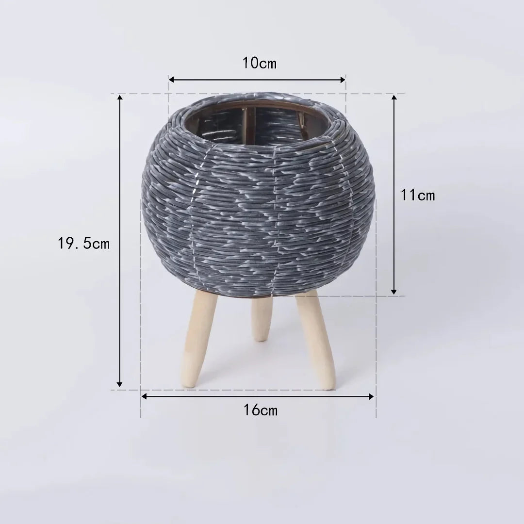 BowLift | Nordic Hand-Woven Imitation Rattan Flower Pot
