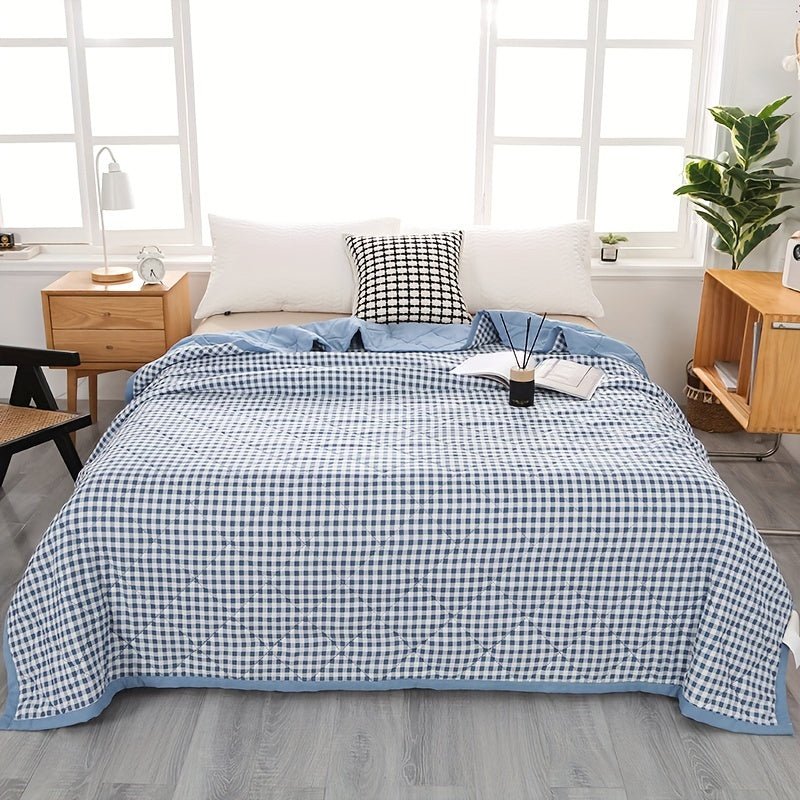 BowLift | Elegant Preppy Plaid Summer Blanket for Cool Nights