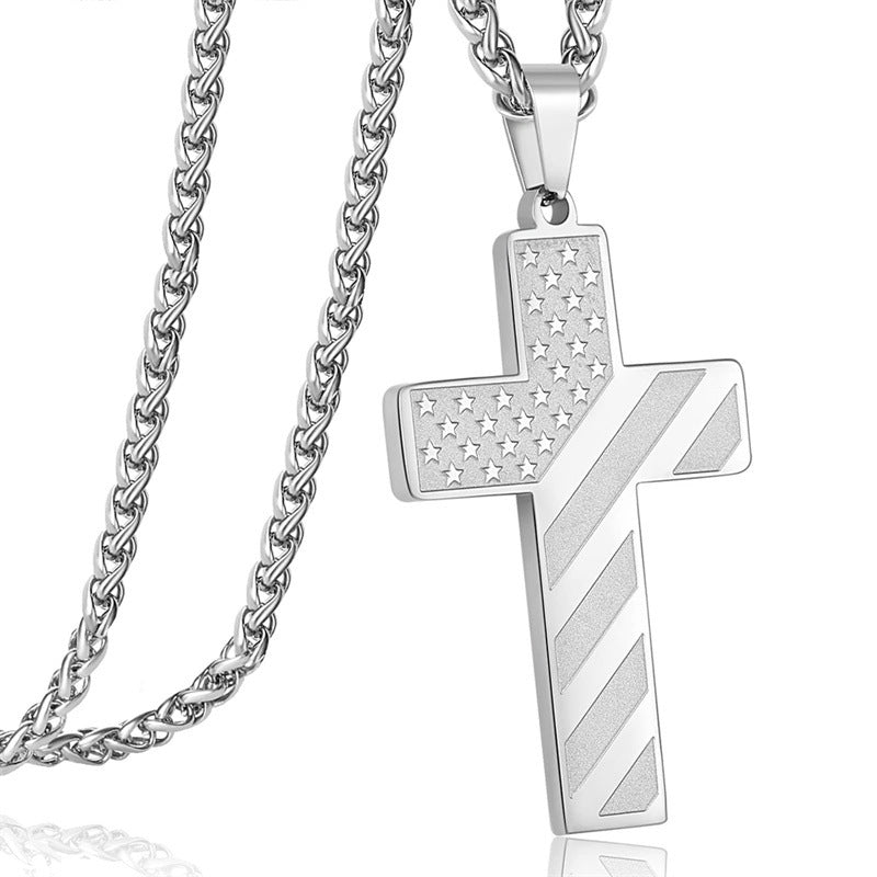 BowLift | American Flag Cross Pendant Necklace
