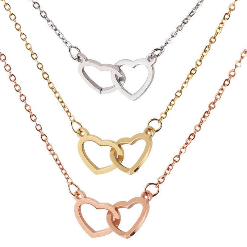 BowLift | Two Hearts Necklace with Rotating Rose Gift Box