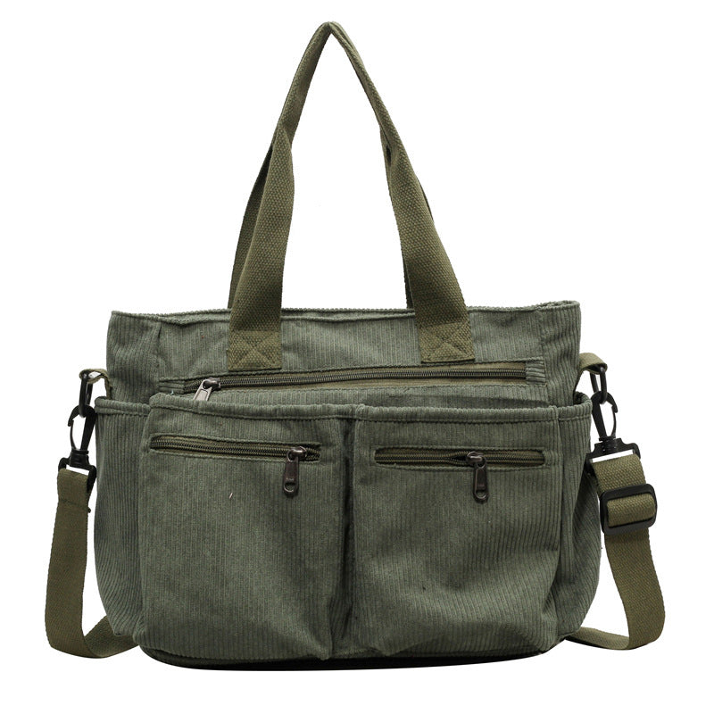 Single-colored Corduroy Tote Bag | Bowlift