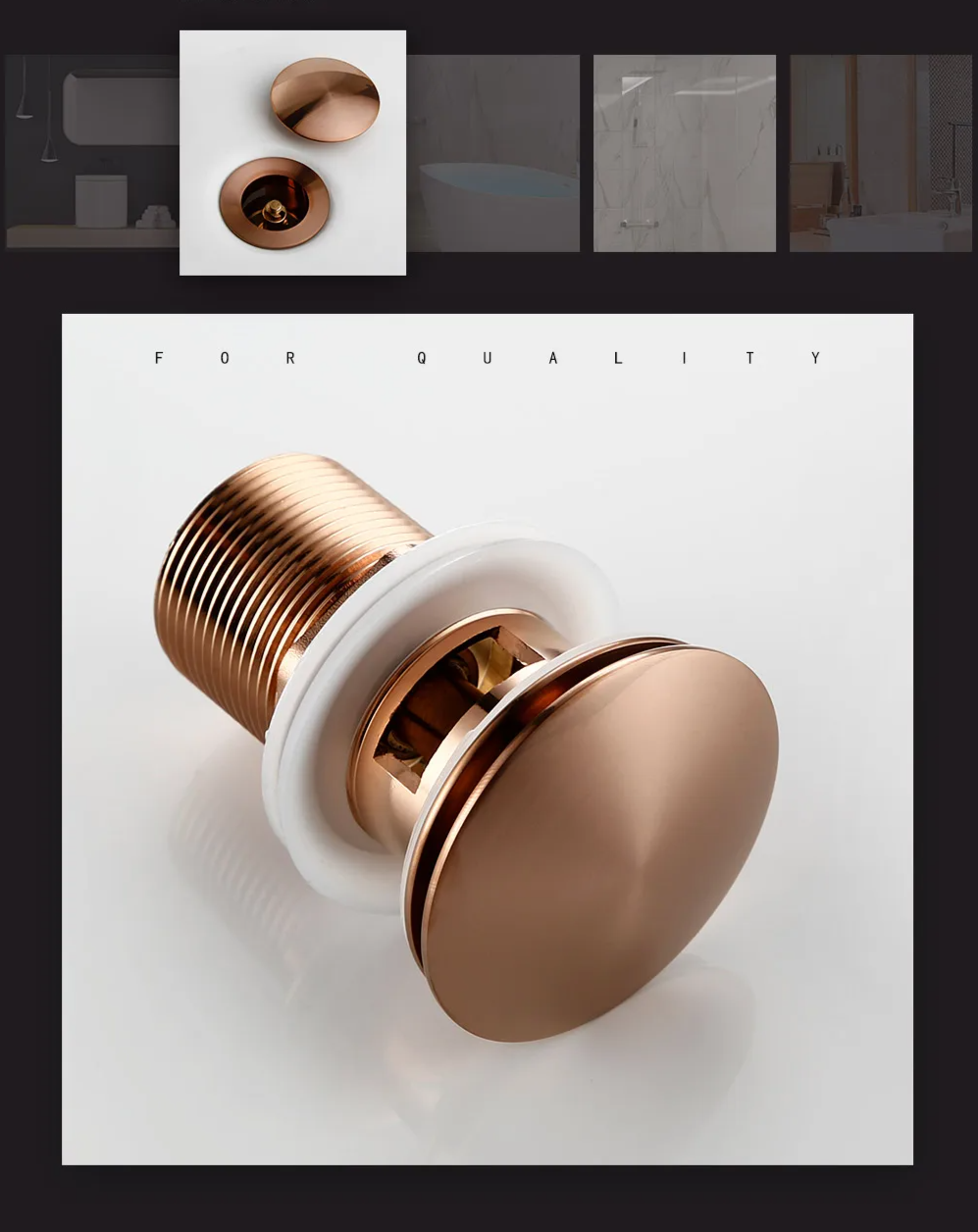 Bagnolux Rose Gold Sink Drain Valve Bowlift