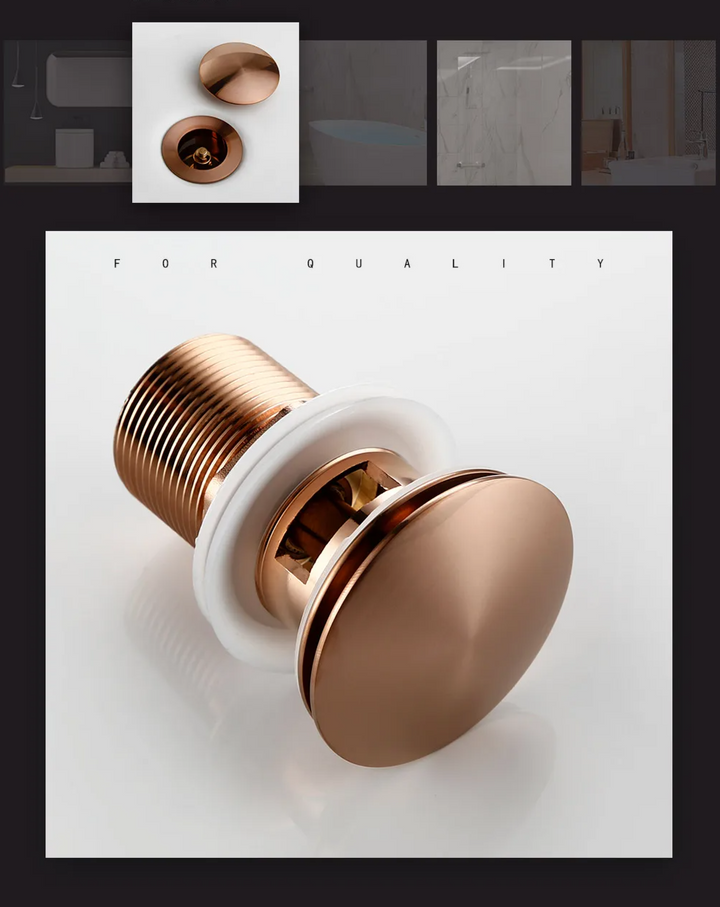 Bagnolux Rose Gold Sink Drain Valve Bowlift