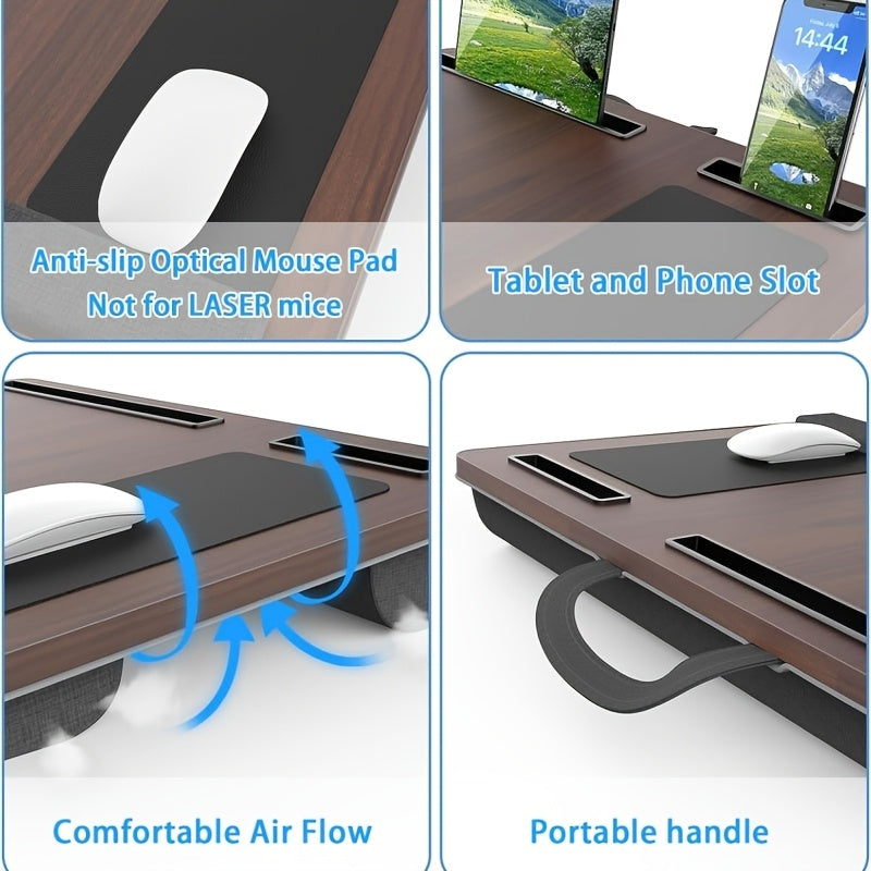 Ergonomic laptop stand with wrist support and device slots | Bowlift