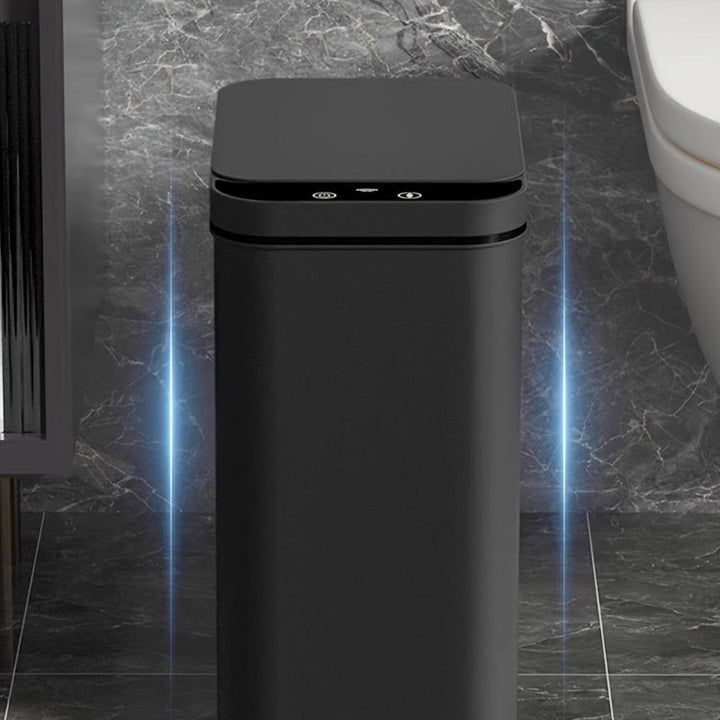 BowLift | Set of 2 Smart Sensor Trash Cans – Touchless and Compact (Black)