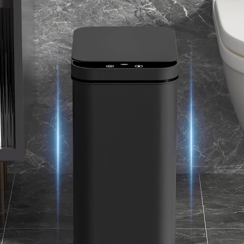 Set of 2 Smart Sensor Trash Bins – Touchless and Compact (Black) | Bowlift