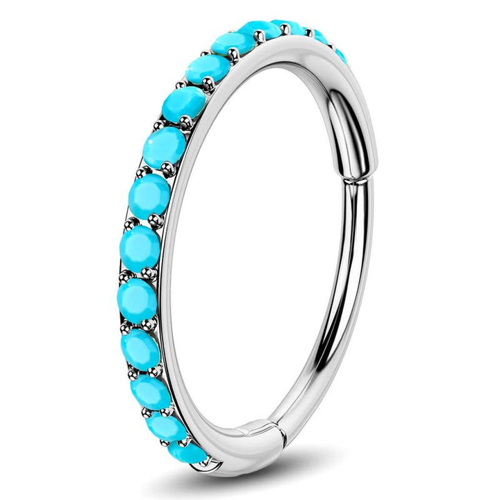 BowLift | Turquoise Accent Hinged Nose Ring