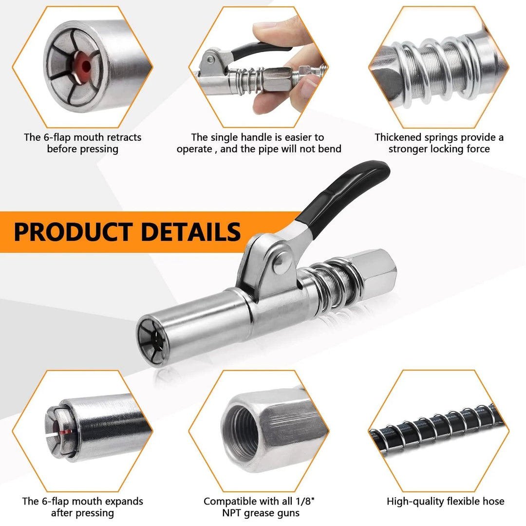 BowLift | Powerful lock on grease connections with spring flex lines