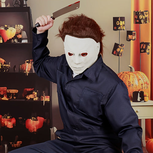 BowLift | Men’s Scary Halloween Costume Jumpsuit | Masked Long Sleeve