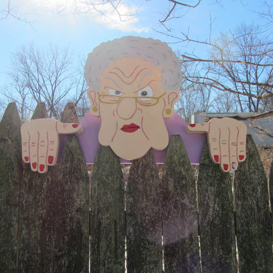 BowLift | Fence Decoration Nosy Old Man and Lady Garden Yard Art
