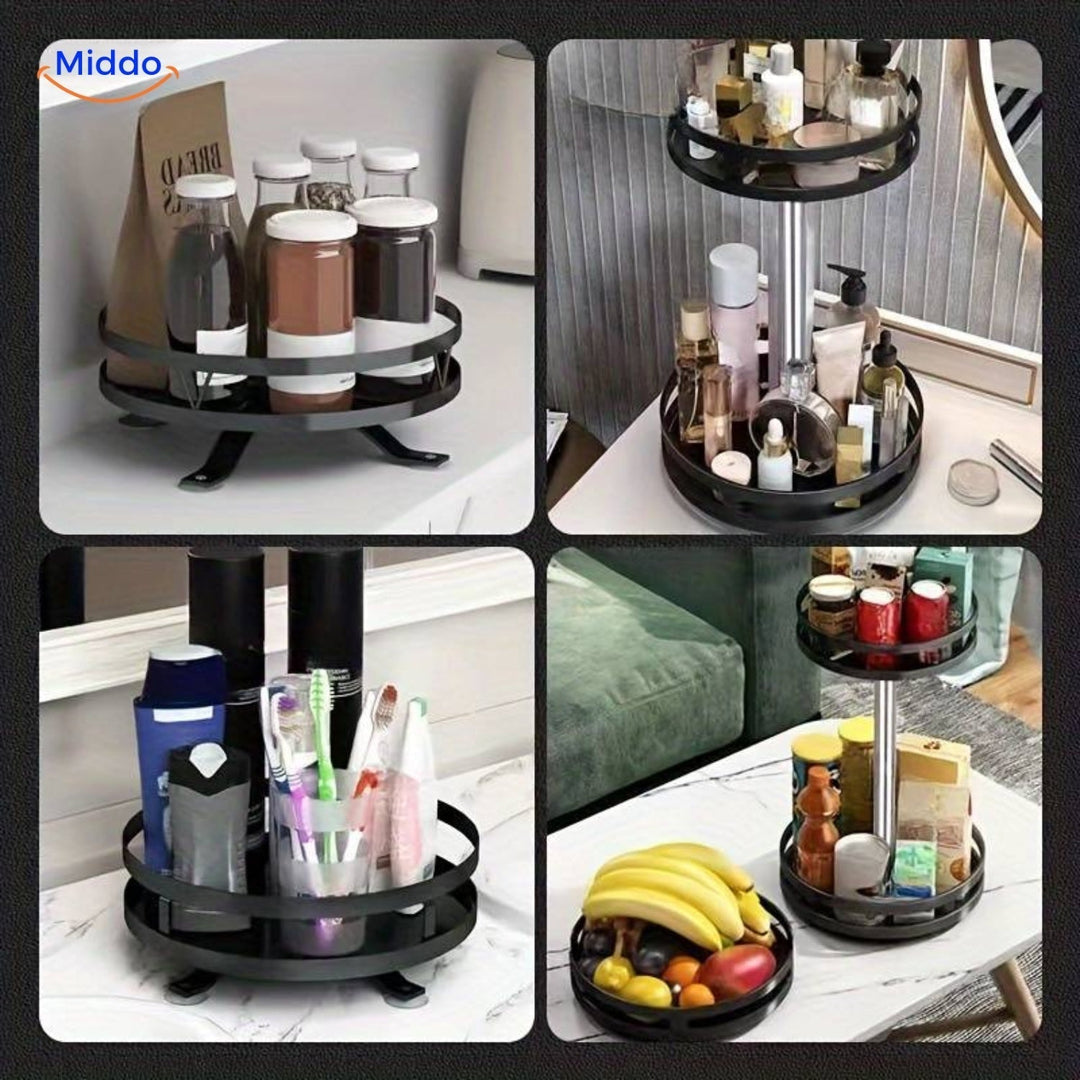 BowLift | TwistRack 360° – Rotating Storage Shelf | Space-Saving Adjustable Organizer for Kitchen, Bathroom & Home