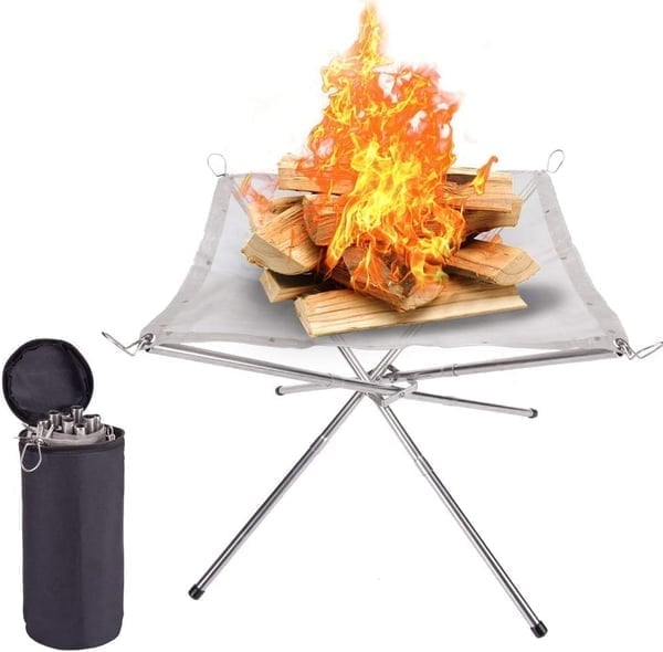 BowLift | Portable Fire Pit | Foldable Stainless Steel Design | Lightweight Outdoor Camping Stove