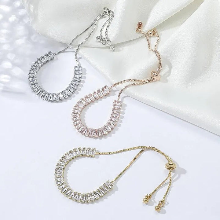 BowLift | Baguette Crystal Adjustable Tennis Bracelets