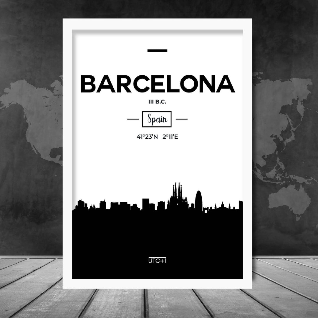 Barcelona Spain Skyline City View Print | Bowlift