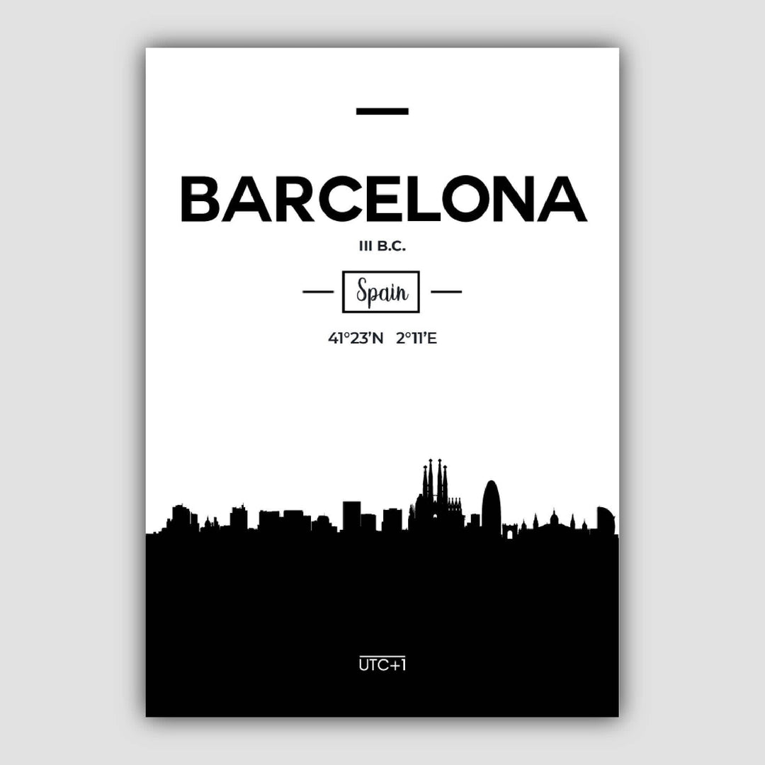 Barcelona Spain Skyline City View Print | Bowlift