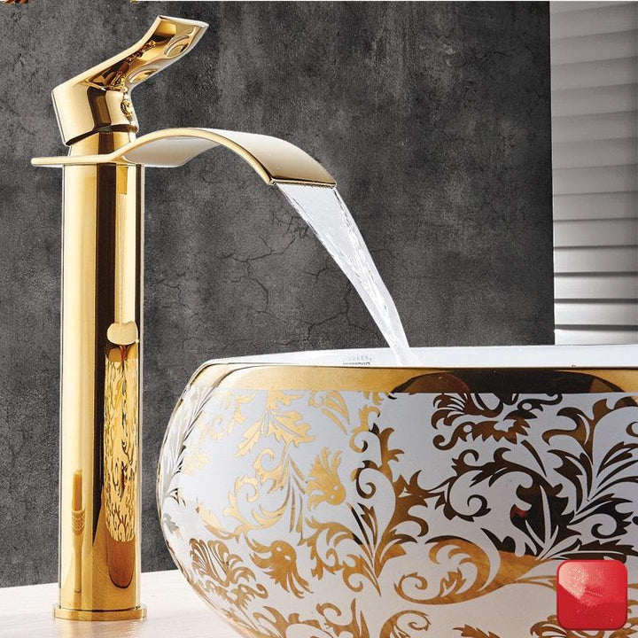 BowLift | Vanity faucet waterfall faucet brass vanity faucet mixer tap