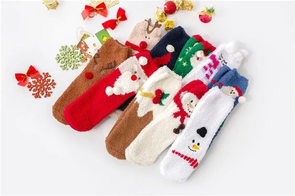 BowLift | Christmas socks in gift box design | Plush house & cuddle socks | Universal size