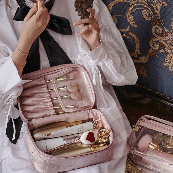 BowLift | Large capacity velvet cosmetic bag + wash bag
