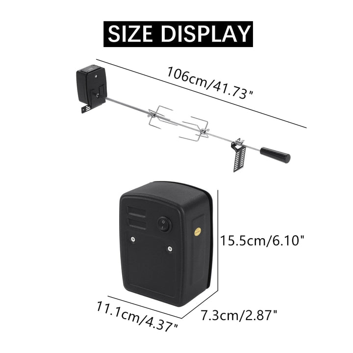 BBQ Grill Motor Meat Forks Set Automatic Spit Rod Rotisserie Kit | Bowlift