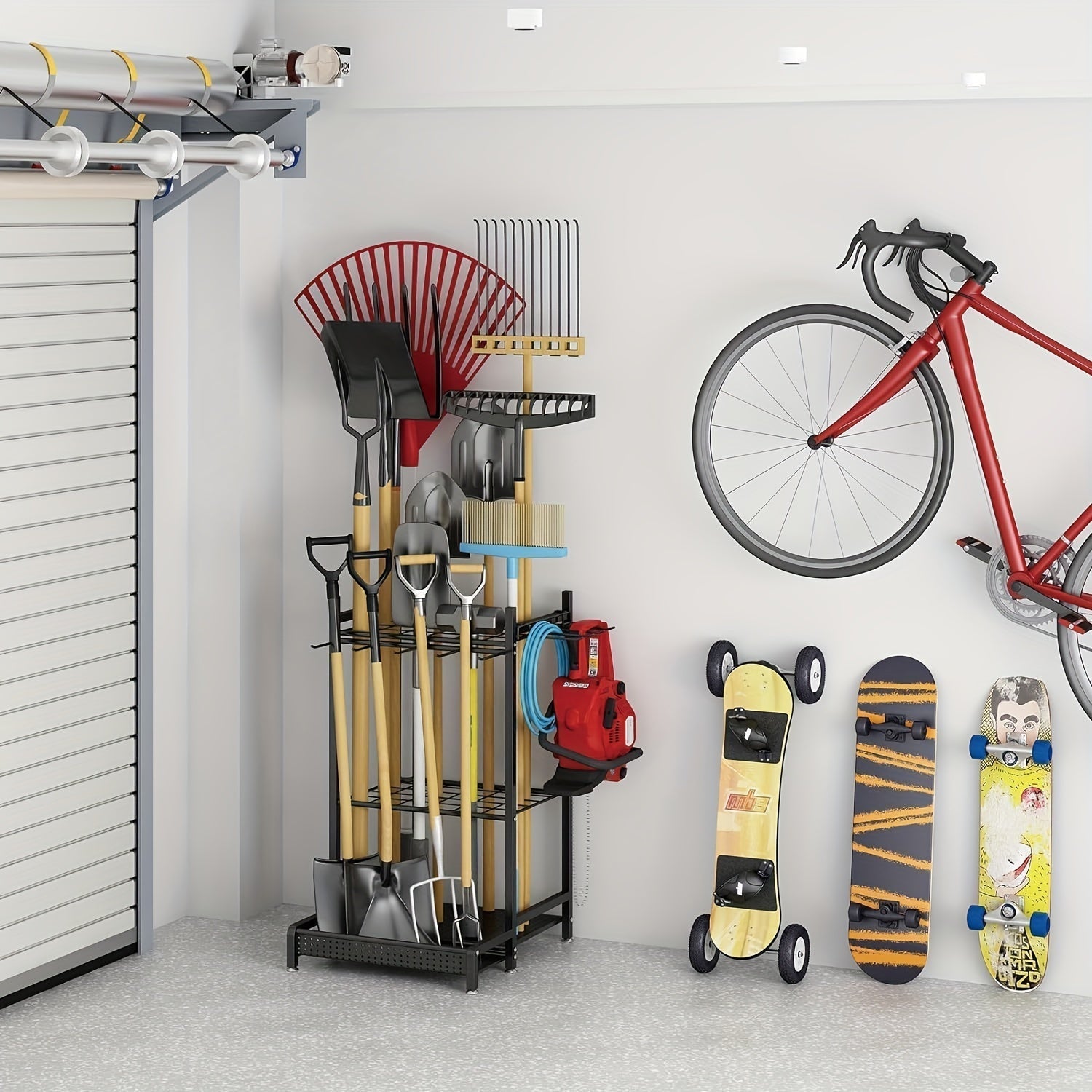 BowLift | Heavy-Duty Black Metal Garden Rack – Durable Outdoor Tool & Hose Storage Organiser