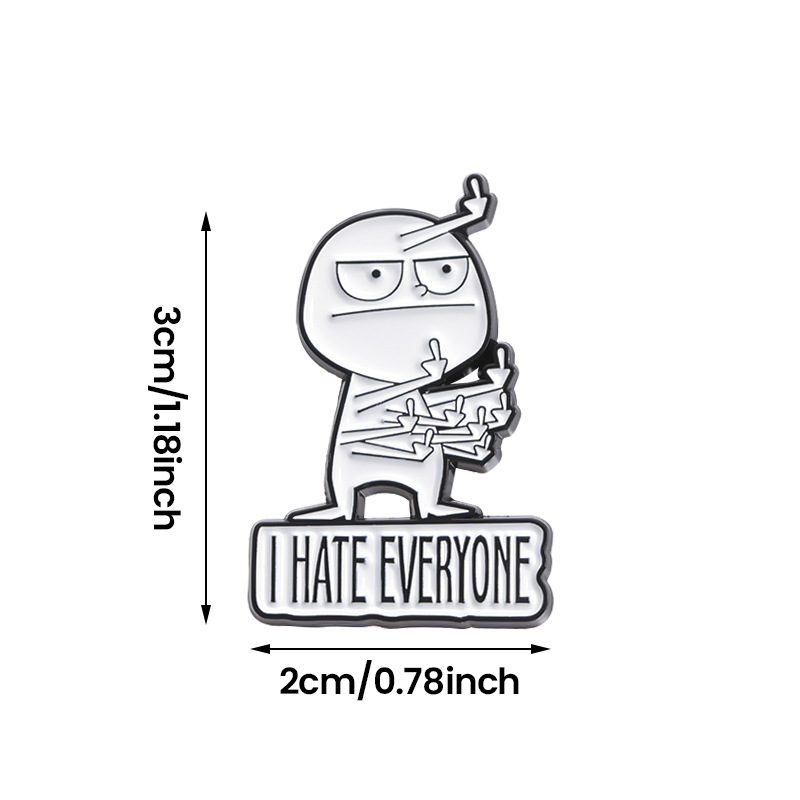 BowLift | I HATE ALL funny brooch