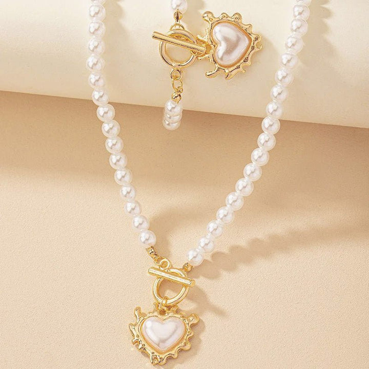BowLift | 2pc Beaded Heart Pendant Bracelet and Necklace Set