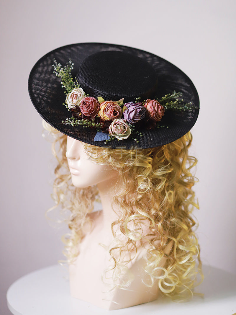 BowLift | Handmade French Hat, Retro And Elegant Hollow Flower Forest Style Flat Hat