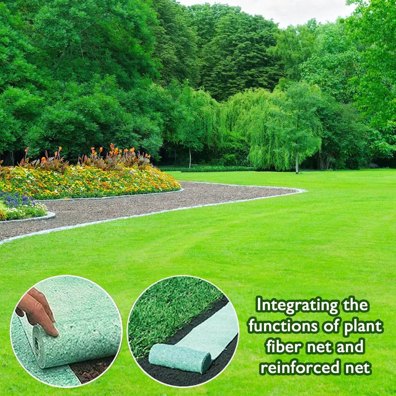 BowLift | Biodegradable Netted Grass Seed Mat | All-in-One Growth System for Quick Germination in Sun, Shade & Slopes