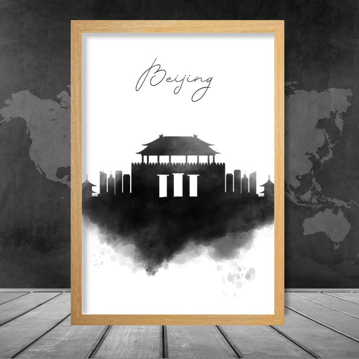 BeijingWatercolorSkylineCityViewPrint | Bowlift