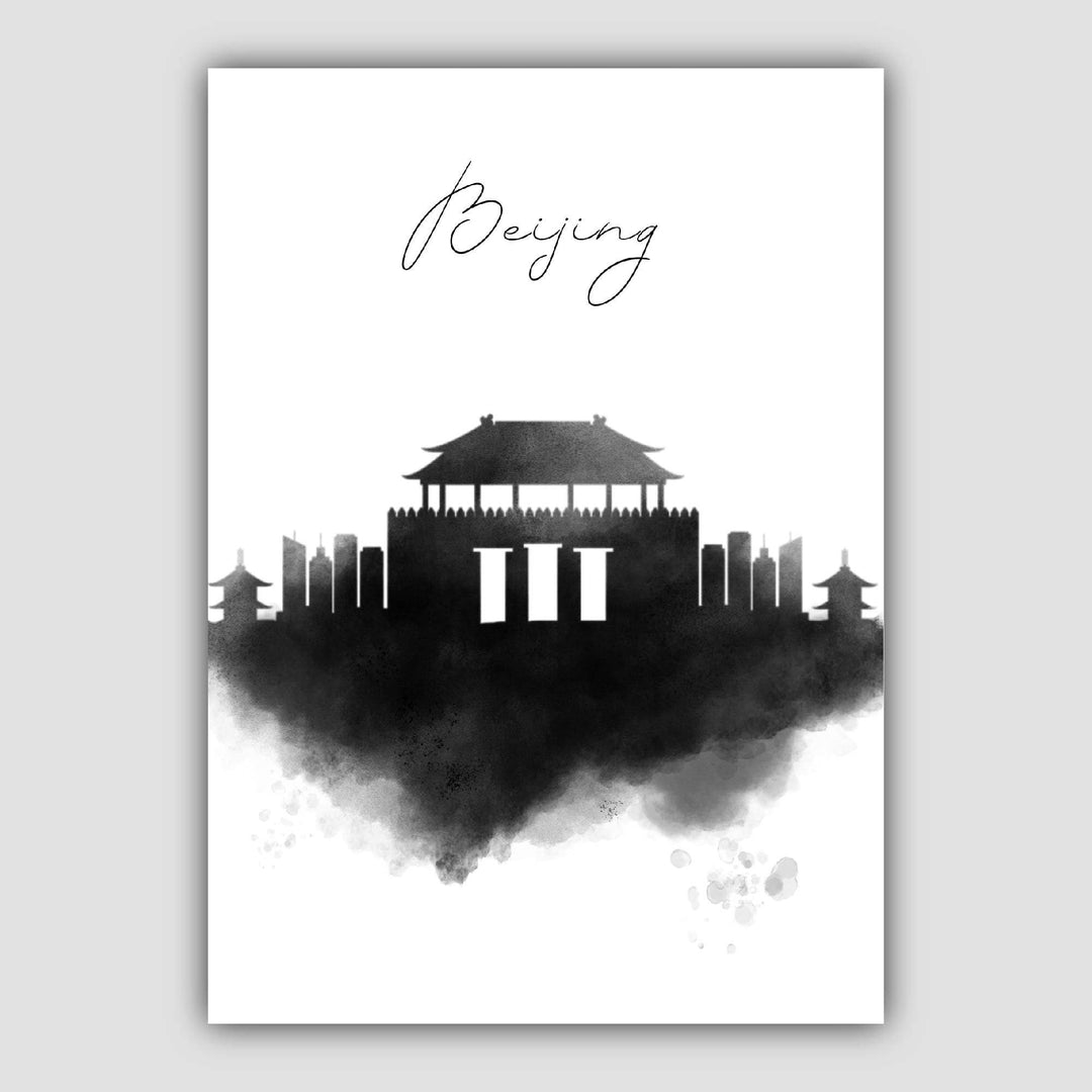BeijingWatercolorSkylineCityViewPrint | Bowlift