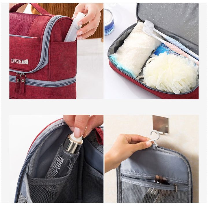Large-Capacity Hanging Toiletry Bag Organizer – Multi-Compartment Travel Case | Bowlift