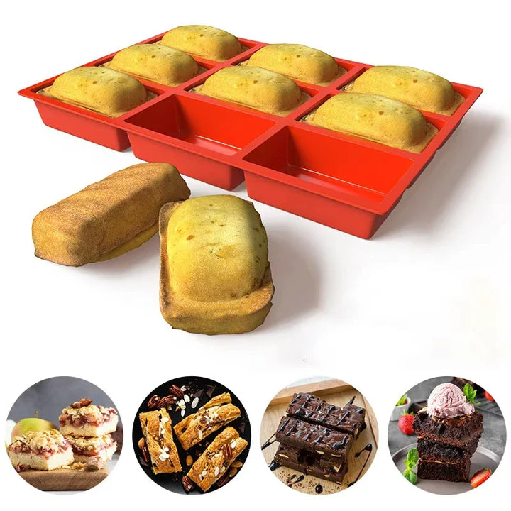 Big 9-Cavity Silicone Mini Loaf Pan Non-Stick Baking Mold | Bowlift