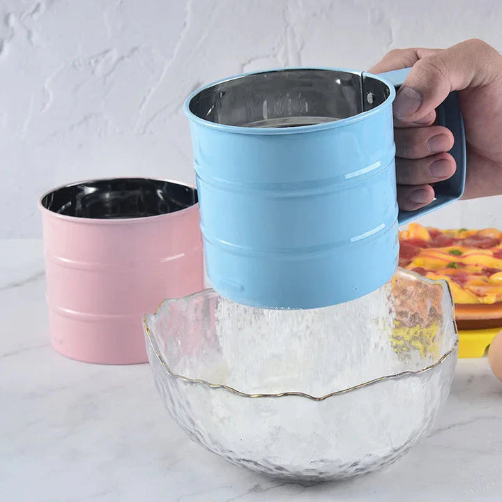 Big Size Stainless Steel Hand-held Semi-automatic Flour Sifter Cup | Bowlift