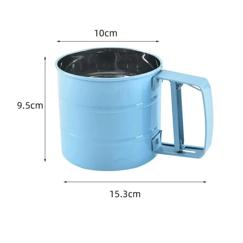 Big Size Stainless Steel Hand-held Semi-automatic Flour Sifter Cup | Bowlift