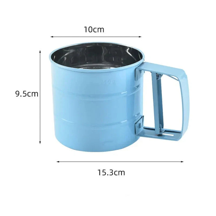 Big Size Stainless Steel Hand-held Semi-automatic Flour Sifter Cup | Bowlift