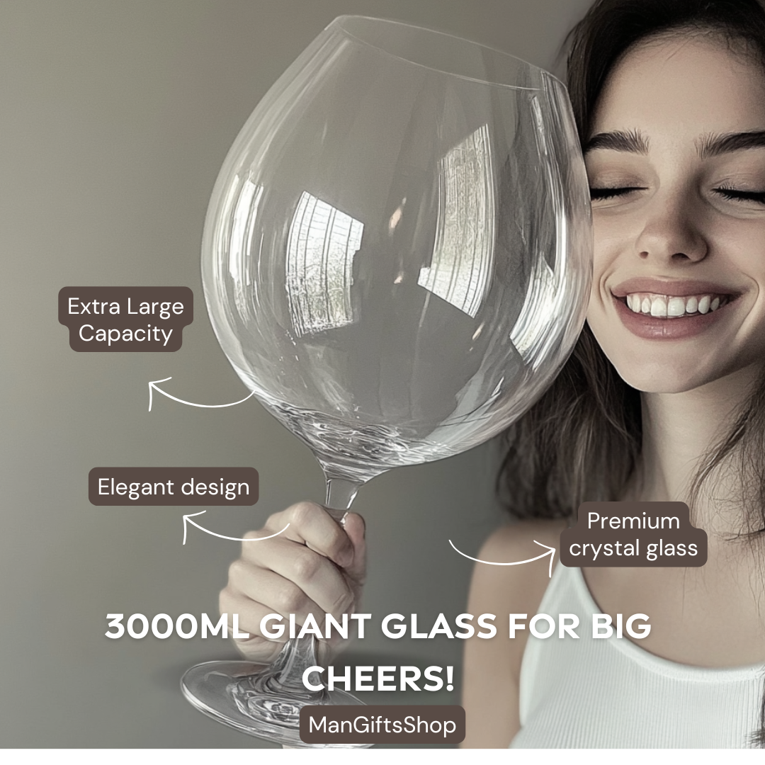 Huge 106 Oz Wine Glass and Beer Mug Combo - 3000ML Extra Large Crystal Glass for Parties, Weddings, and Celebrations Bowlift