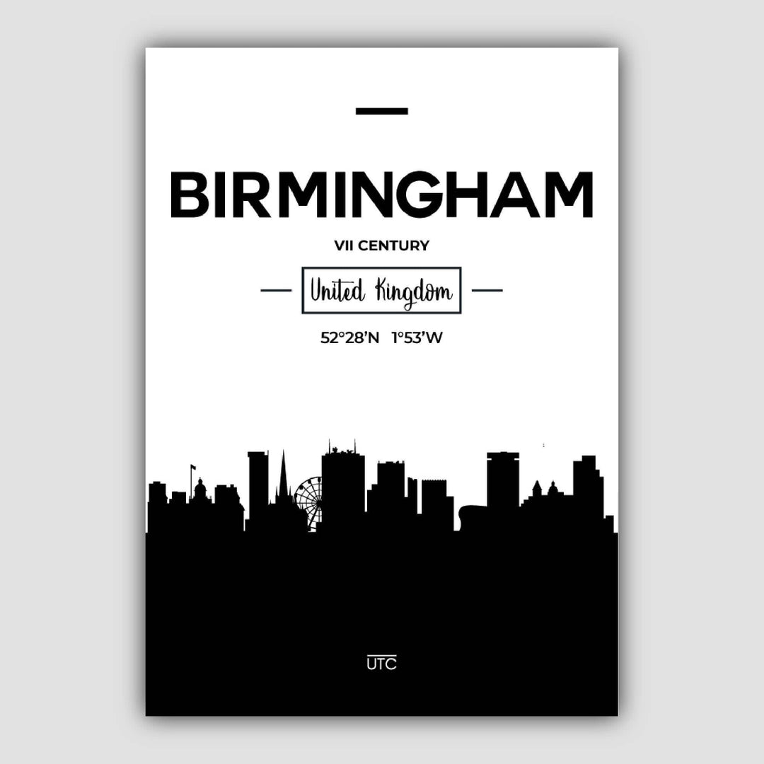 Birmingham City Skyline City View Print | Bowlift
