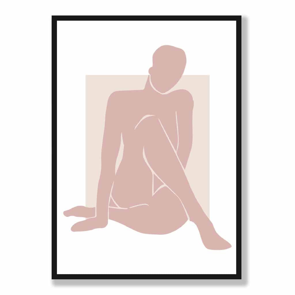Blush Pink Nude Matisse Inspired Wall Art Print | Bowlift