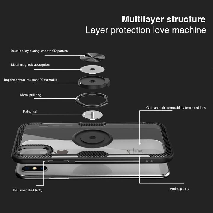 BowLift | Magnetic Ring Carbon Fiber iPhone Case