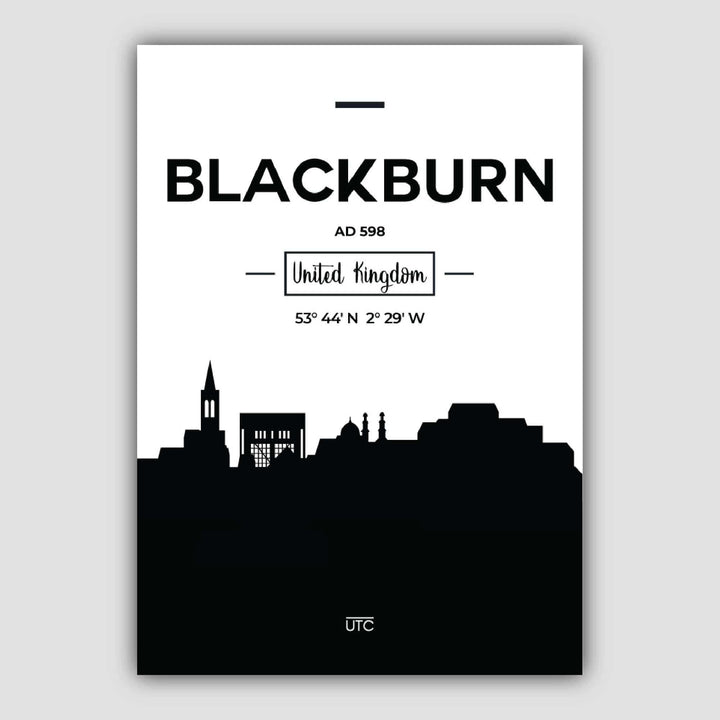 Blackburn City Skyline City View Print | Bowlift